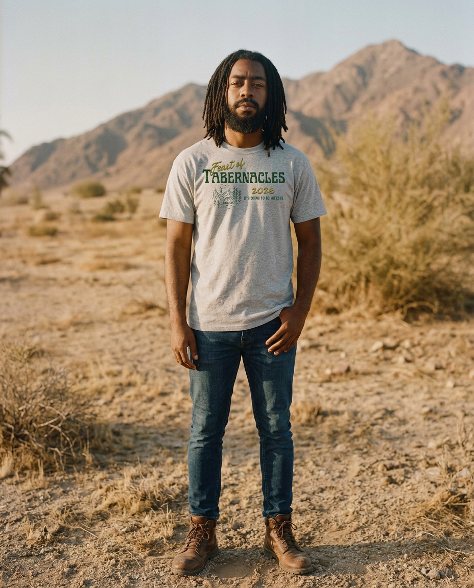 Heather gray apparel — desert portrait