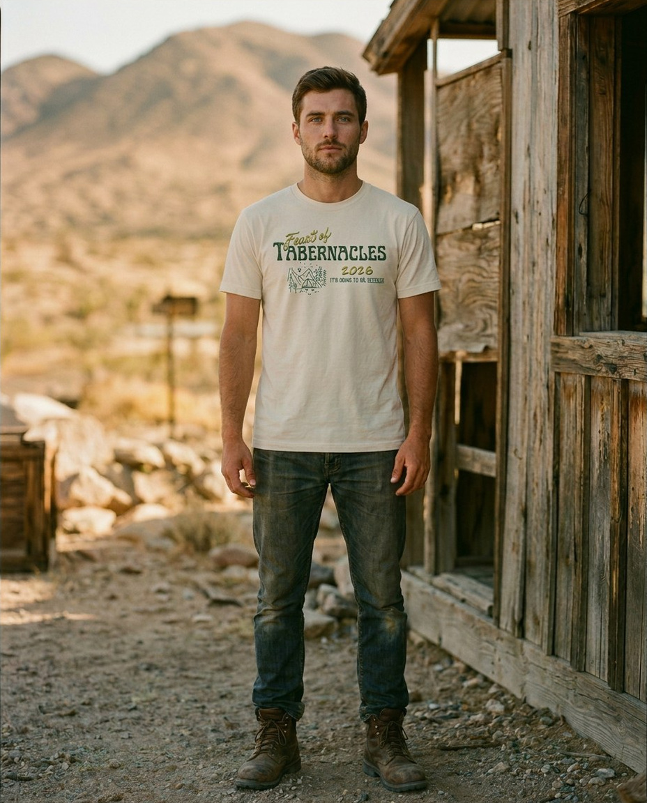 Vintage white apparel — desert portrait